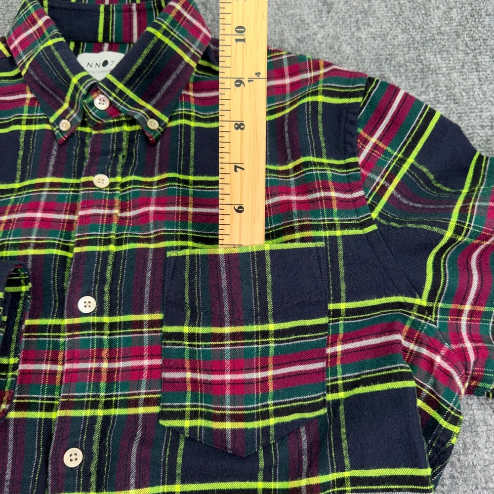 NN07‎ No Nationality Shirt Mens Large Plaid Levon Button Down Long Sleeve Pocket - Picture 7 of 12
